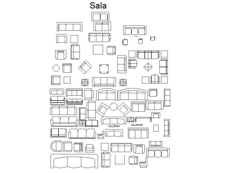 Detail 2d Of Sofa Set Units Cad Furniture Blocks Autocad File Cadbull
