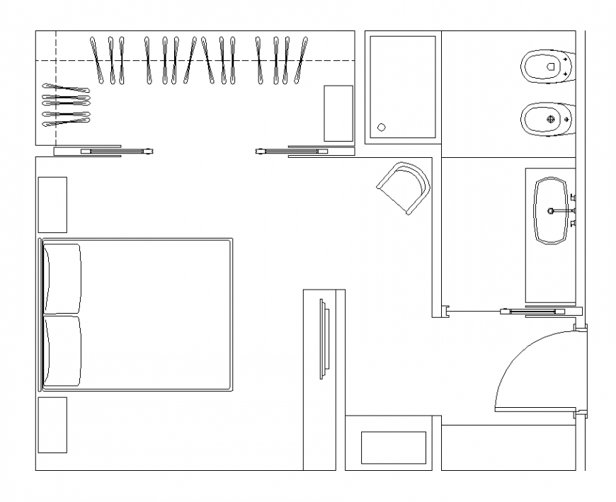 Open bathroom bedroom design plans