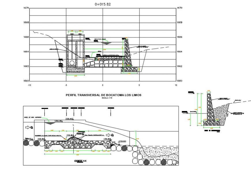 Detail Bocatoma Plan Autocad File - Cadbull