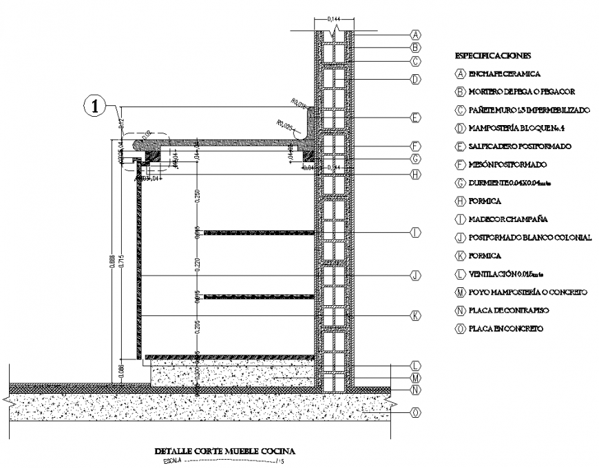 Detail Cut Kitchen Cabinet Section Plan Dwg File 25072018122708 
