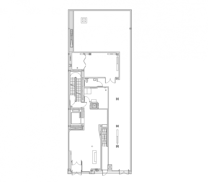 Detail of office building structure 2d view layout plan - Cadbull