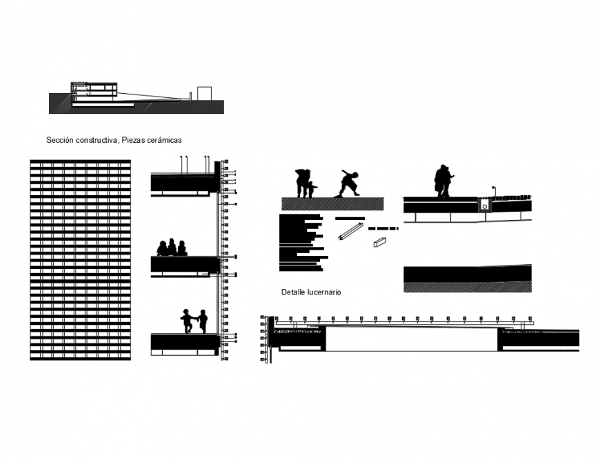 Detail Of Section Constructive Of Building Ceramic And Concrete Parts Dwg File Cadbull