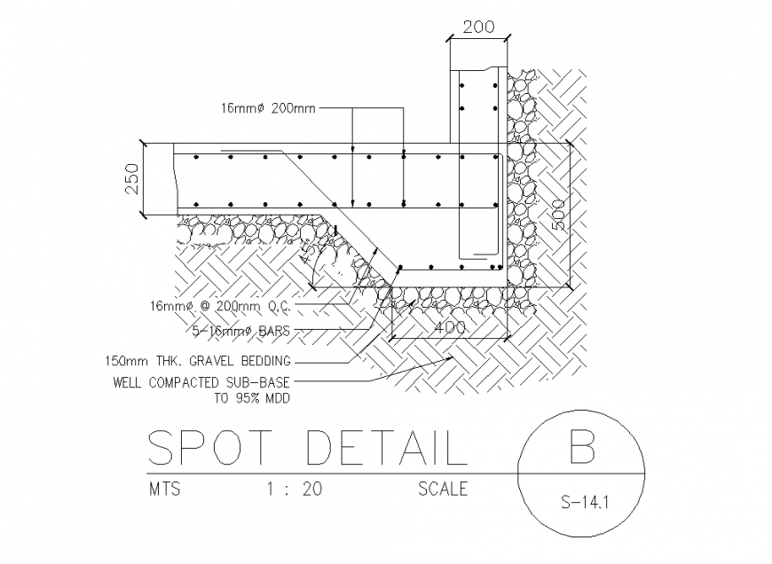 Detail of spot section detail dwg file - Cadbull