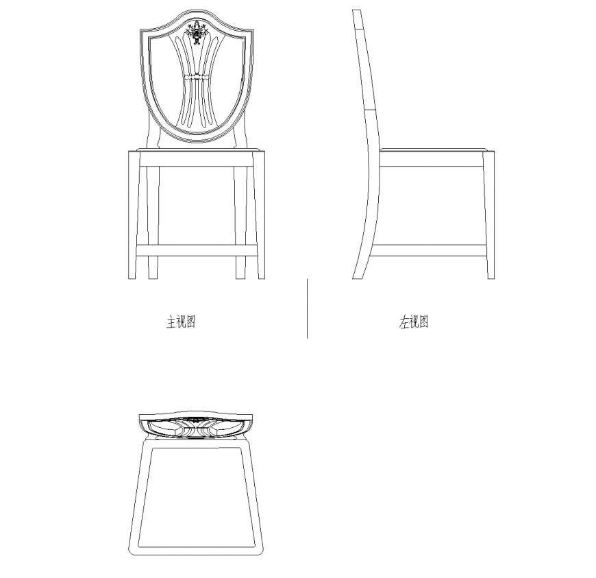 Detail round shape chair dwg file - Cadbull