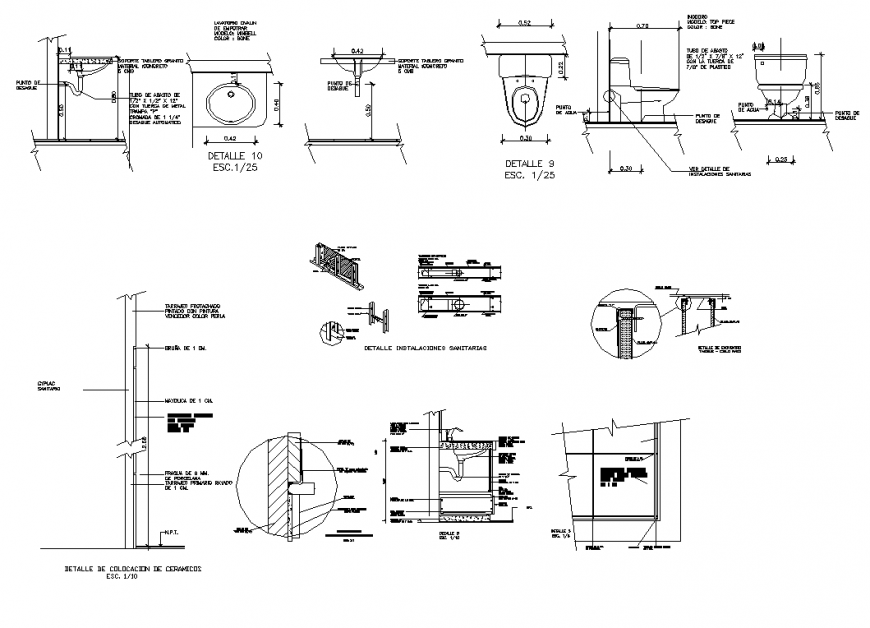 Detail sanitary blocks and plumbing unit layout section autocad file ...