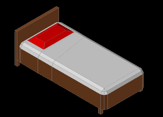 3d Single Bed cad drawing is given in this cad file. Download this cad ...