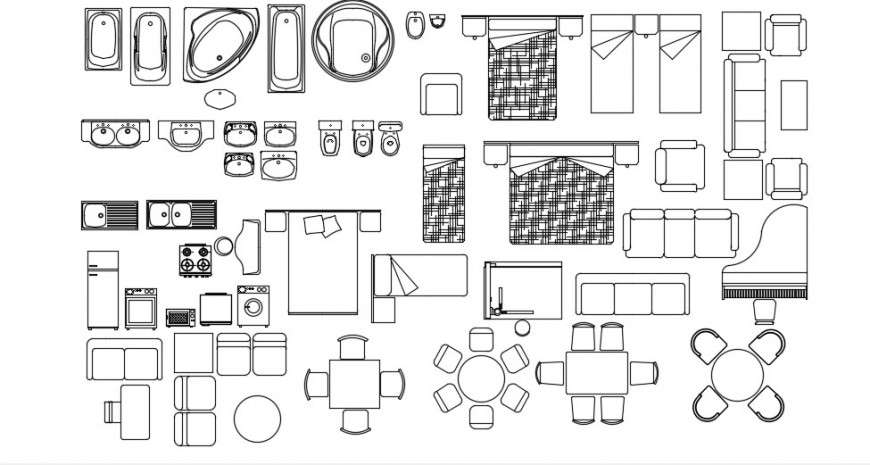 different several cad blocks dwg file - Cadbull