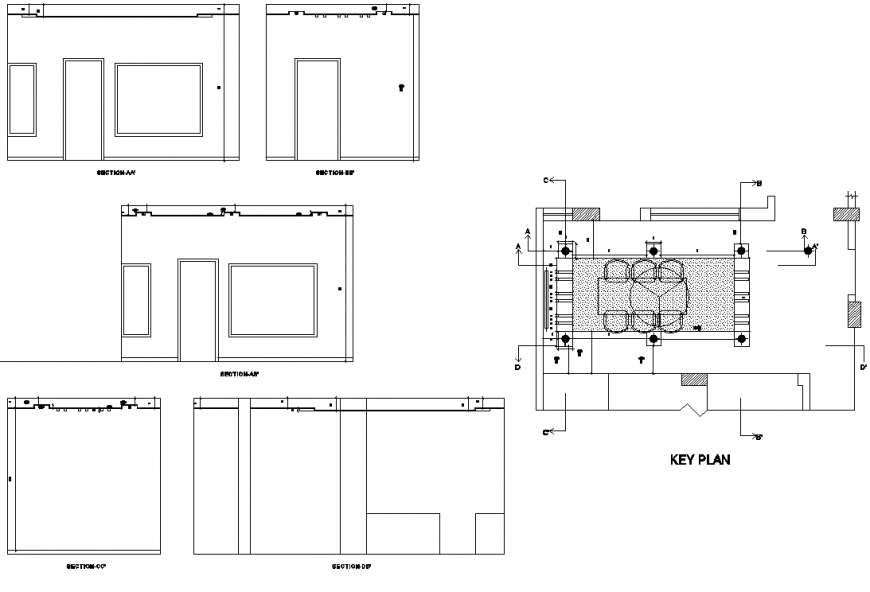 dining room plan and elevation