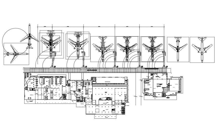 Domestic airport layout plan and landing runway details