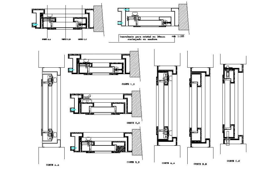 Door and window coupling and installation details dwg file - Cadbull