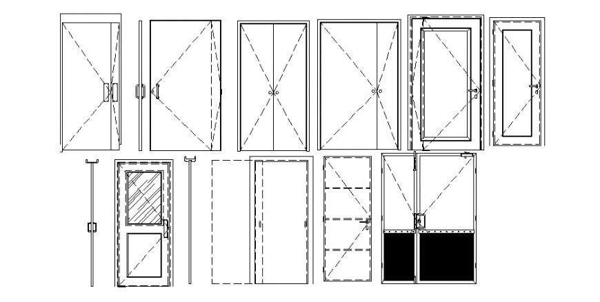 Door block different design in AutoCAD file - Cadbull