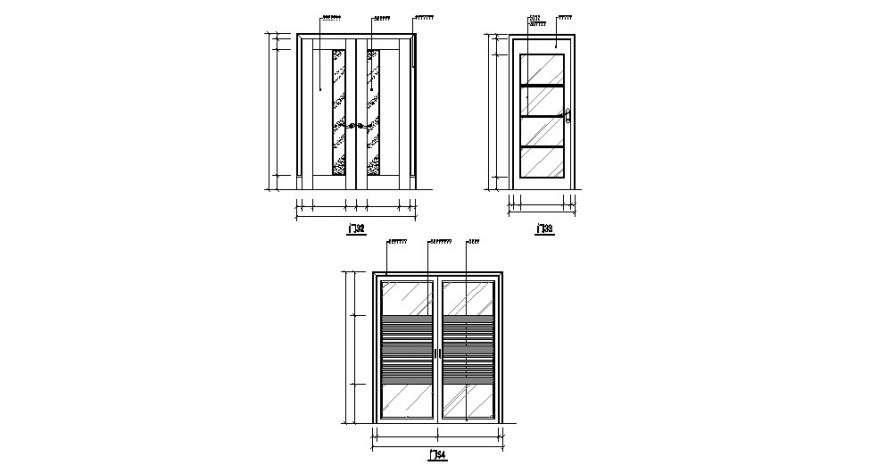 Door elevation cad dwg file - Cadbull