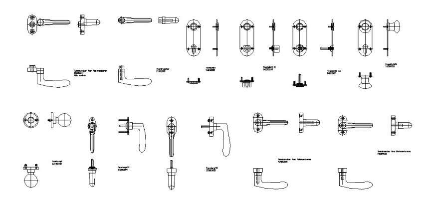 Door fittings plan autocad file - Cadbull