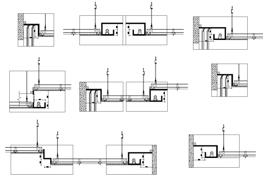 Door section plan autocad file - Cadbull