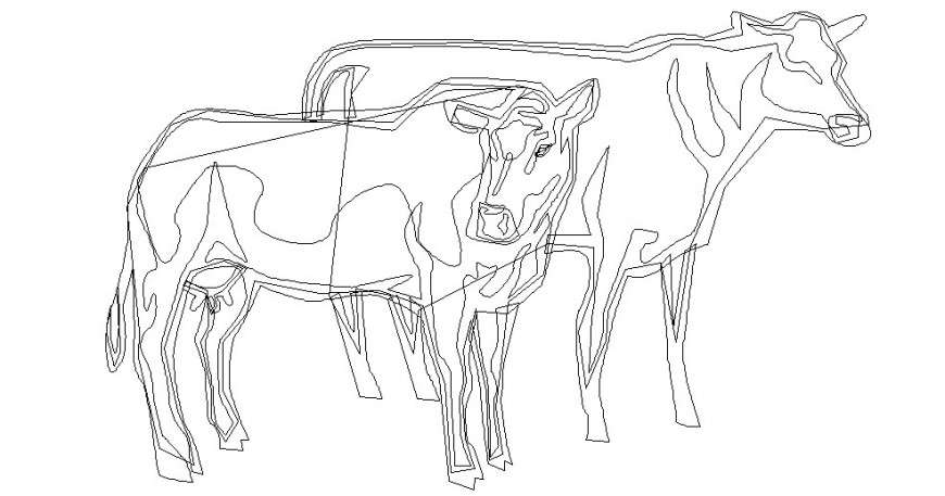 free download autocad file for cow farm