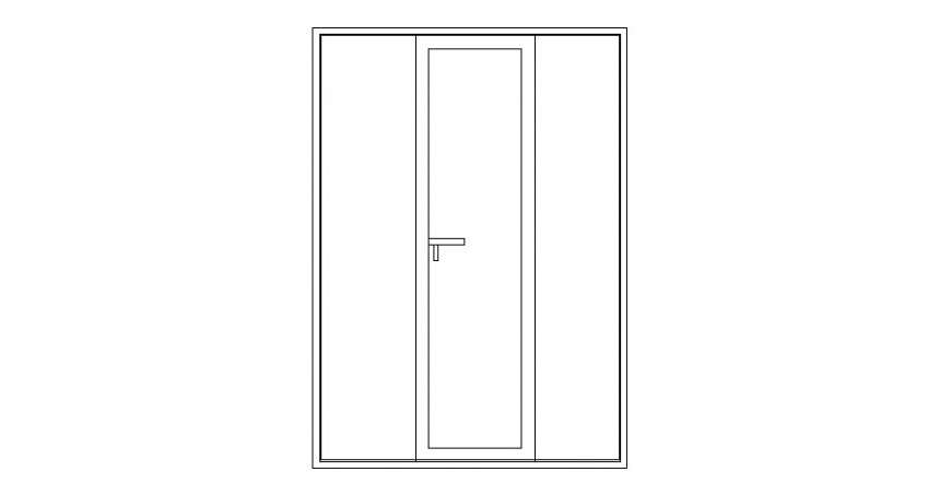 Double door elevation block auto-cad details dwg file - Cadbull