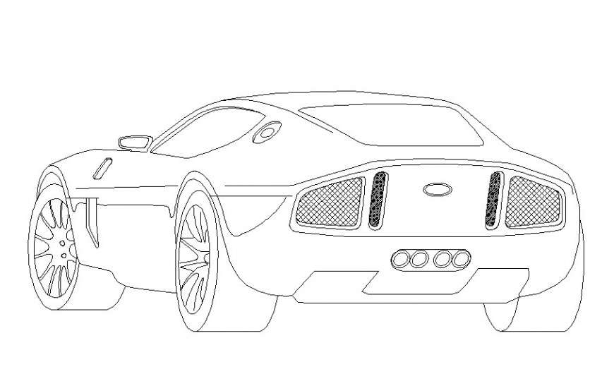 drawing of a 3d view of the car  Cadbull