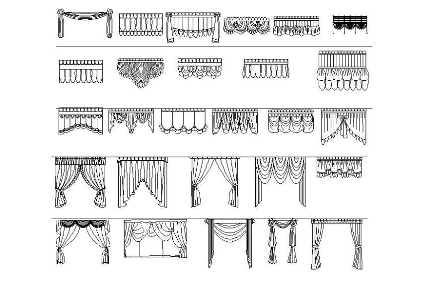 Drawing of curtain block AutoCAD file - Cadbull