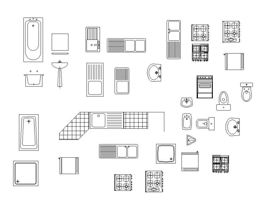 Drawing of house things blocks autocad file - Cadbull