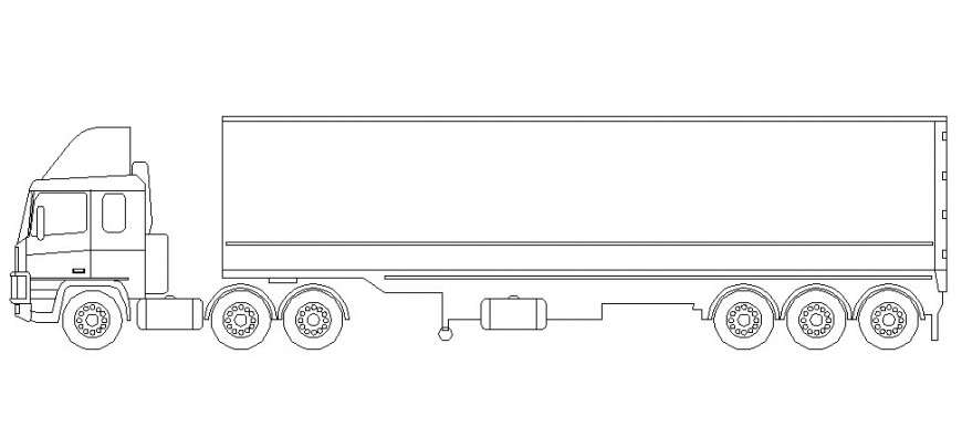 Drawing of rectangular truck block AutoCAD - Cadbull