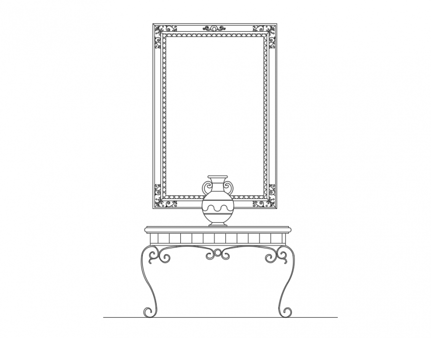 Drawing room furniture blocks with table and painting cad drawing ...