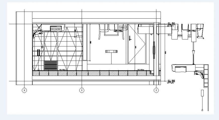 Drawing room of house section, plan and furniture cad drawing details ...