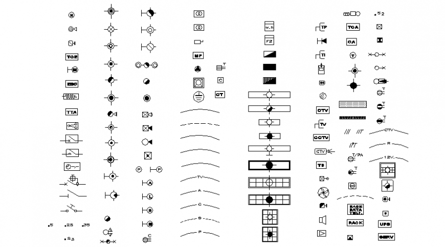 Drawings details of signs and symbols block autocad software file - Cadbull