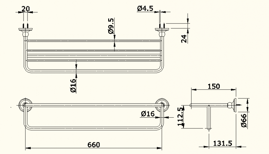 Dual shower detail elevation layout file - Cadbull