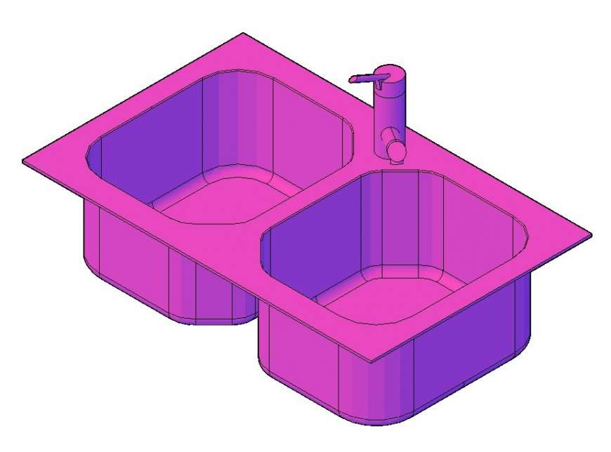 Dual wash-basin detail CAD Bathroom block layout file in dwg format ...