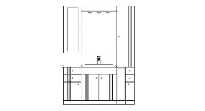 Dynamic Bathroom Cabinet Elevation Cad Drawing Details Dwg File Cadbull - Bathroom Vanity Elevation Cad Block