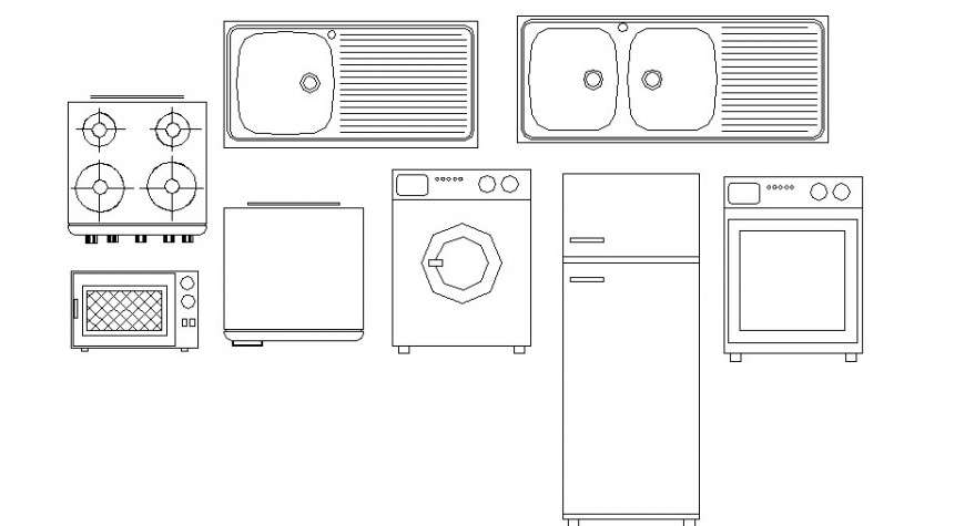 Dynamic kitchen equipment blocks cad drawing details dwg ...