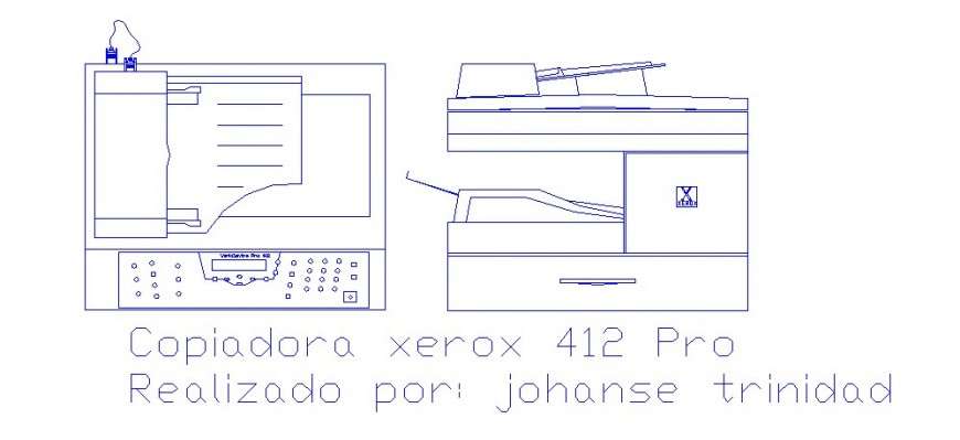 Dynamic Printer Xerox Copier Machine Cad Drawing Details Dwg File