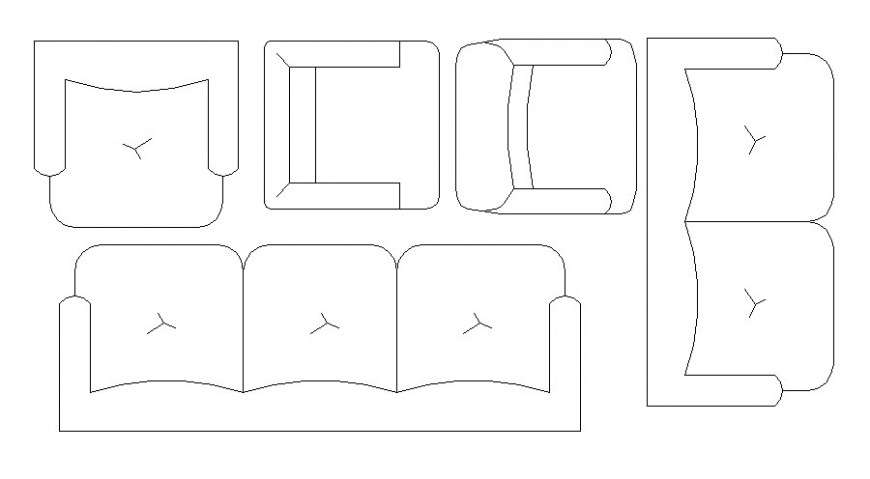 Dynamic Sofa Set Elevation Blocks Cad Drawing Details Dwg File Cadbull