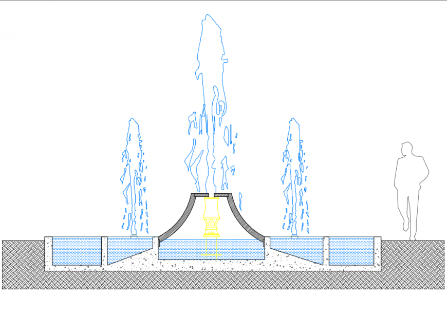 Dynamic Urban Garden Fountain Front View Cad Drawing Details Dwg File 23072018055124 