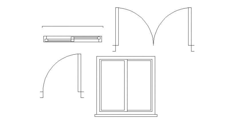 Dynamic window and door blocks cad drawing details dwg file - Cadbull