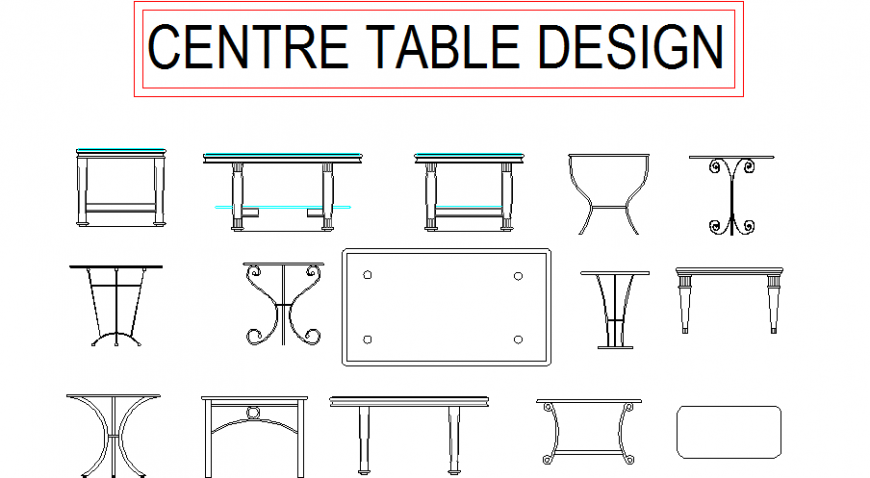 Center Table Elevation Cad Block - Coffee Table Design Ideas