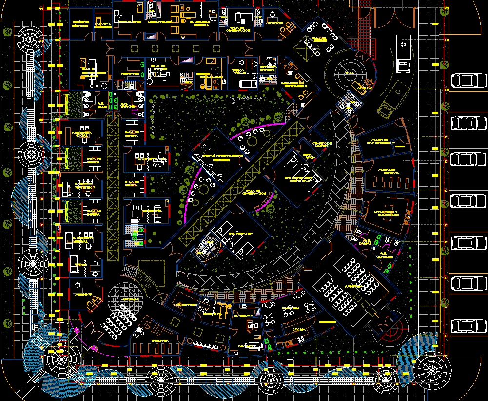 Medical Center design cad drawing is given in this cad file. Download ...