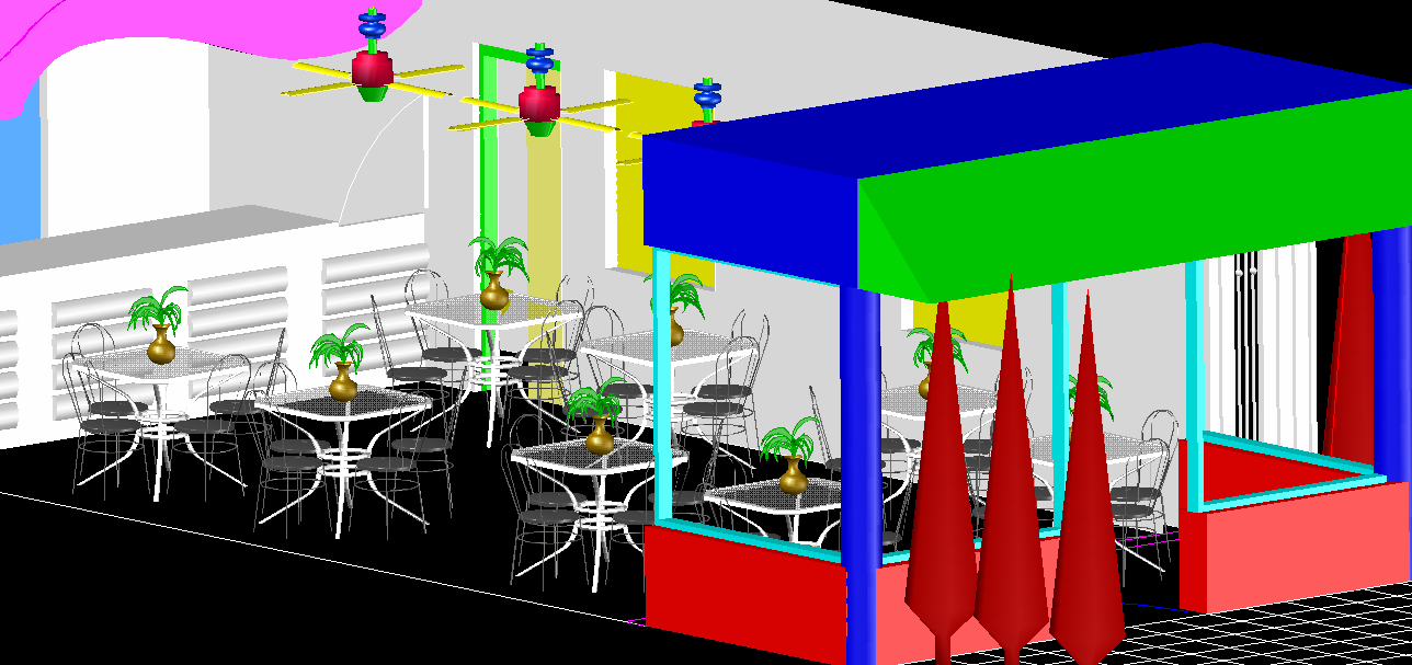 3d Restaurant cad drawing is given in this cad file. Download this 3d ...