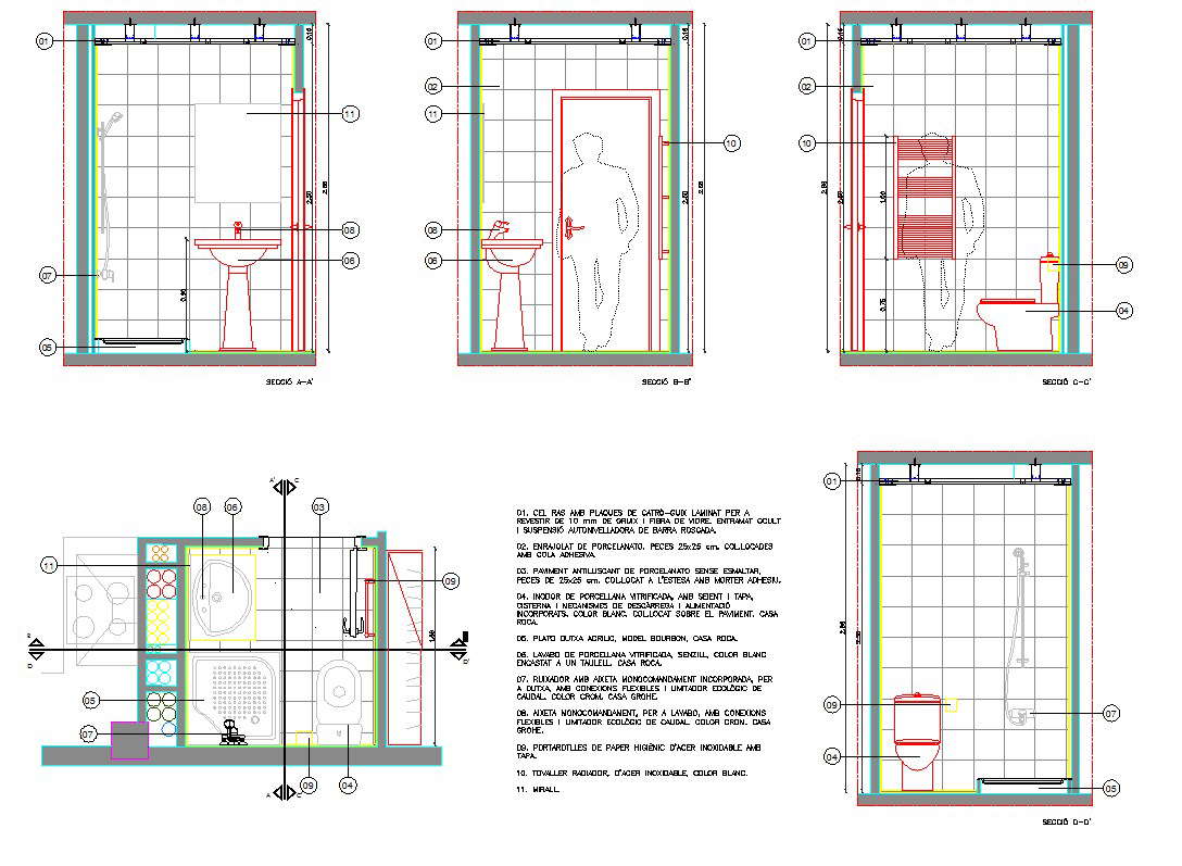 Bathroom Toilet Detail Autocad File Cadbull