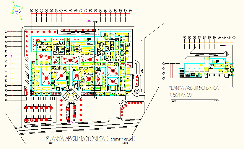 Hospital Lay-out plan - Cadbull