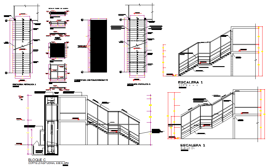 Stair Detail Design - Cadbull