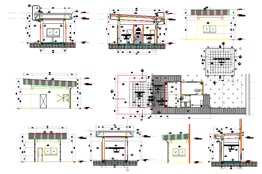 Guard House design plan, security guard house design - Cadbull