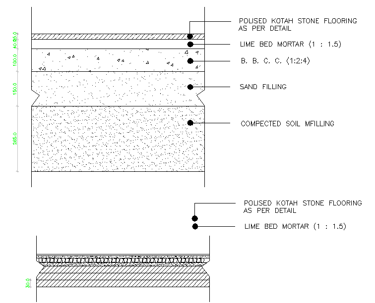 Concrete section detail - Cadbull