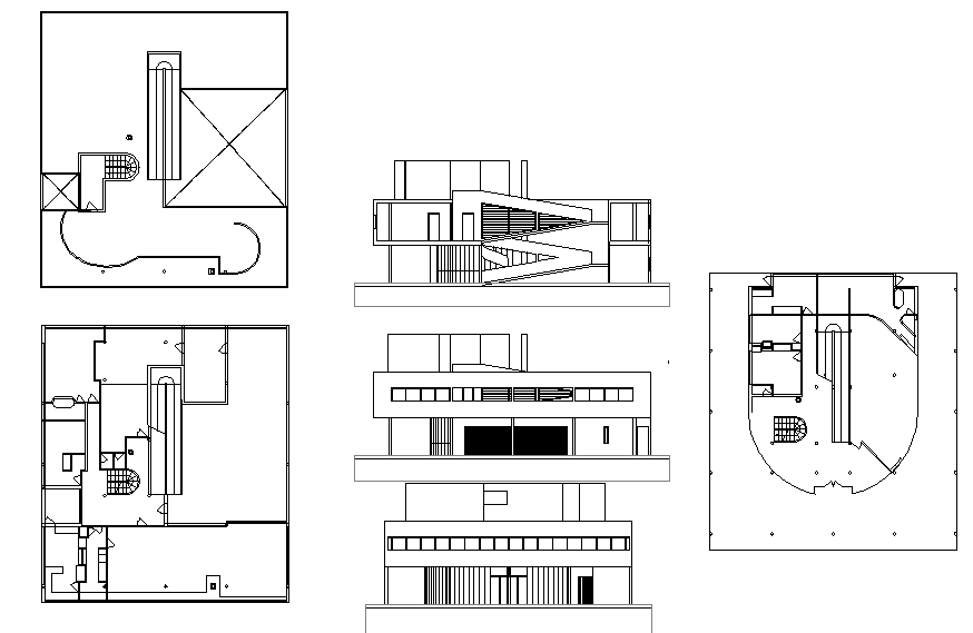 villa savoye section drawings