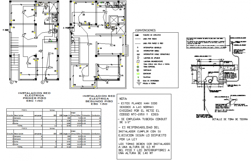 Electrical drawings and Construction detail dwg file. - Cadbull