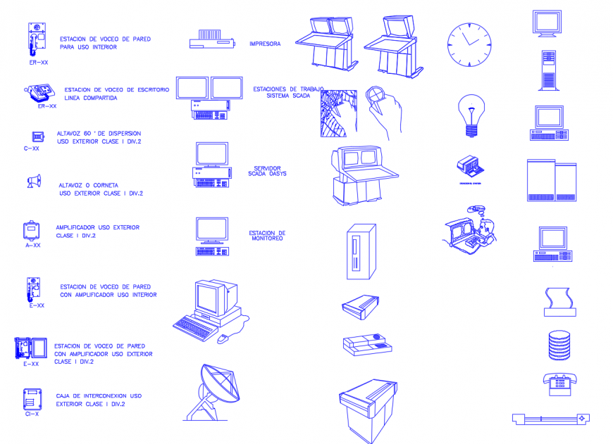 Electrical Equipment And Office Furniture Blocks Cad Drawing Details