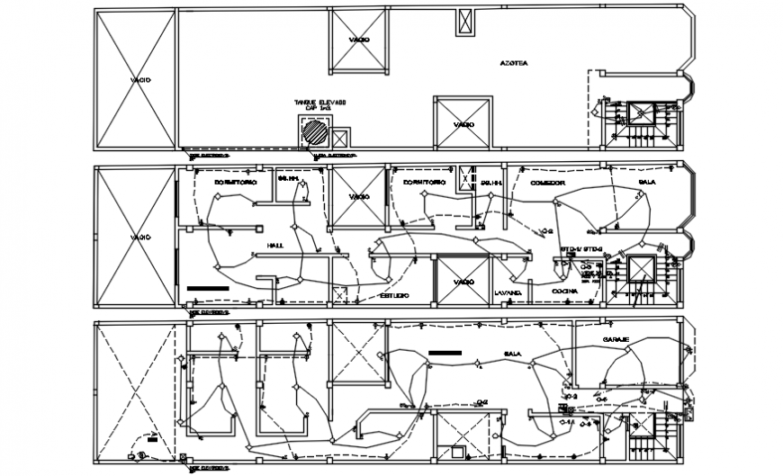 Electrical installation layout drawings 2d view of house autocad file