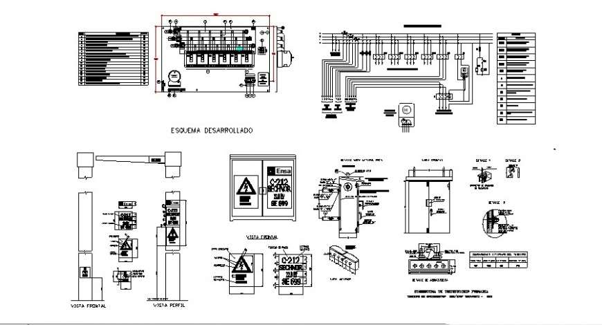 Electrical riser diagram and installation details for light pole dwg