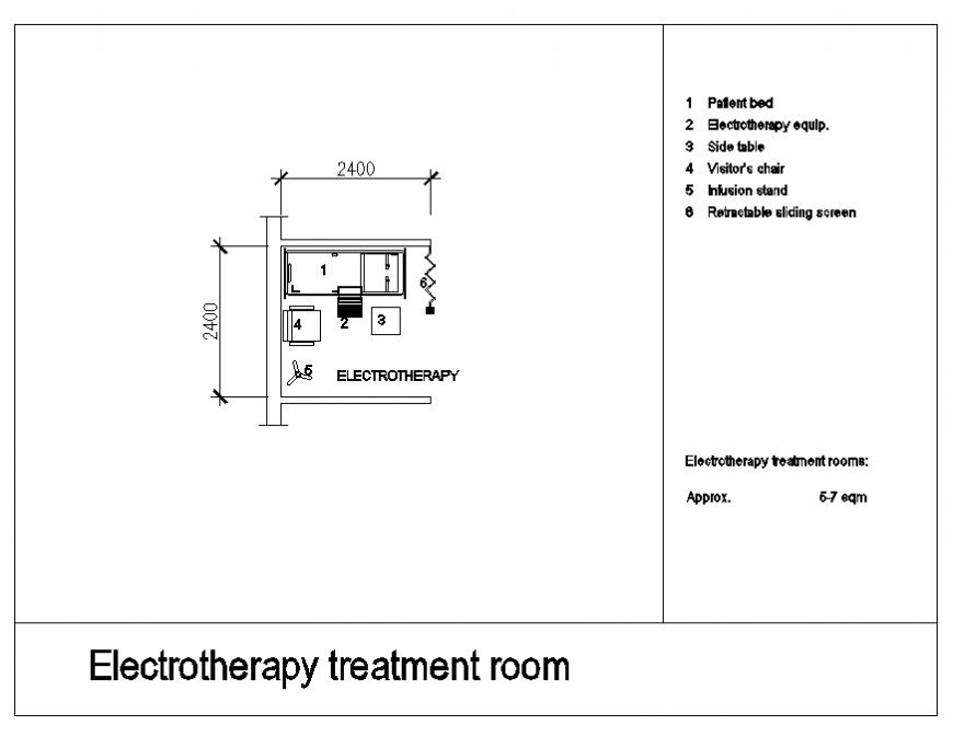 Electrotherapy Treatment Room Furniture Block Cad Drawing Details Dwg File Cadbull