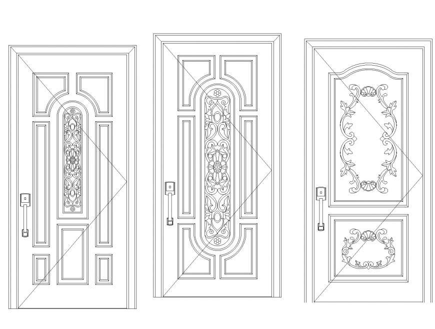 Elevation door detail autocad file - Cadbull